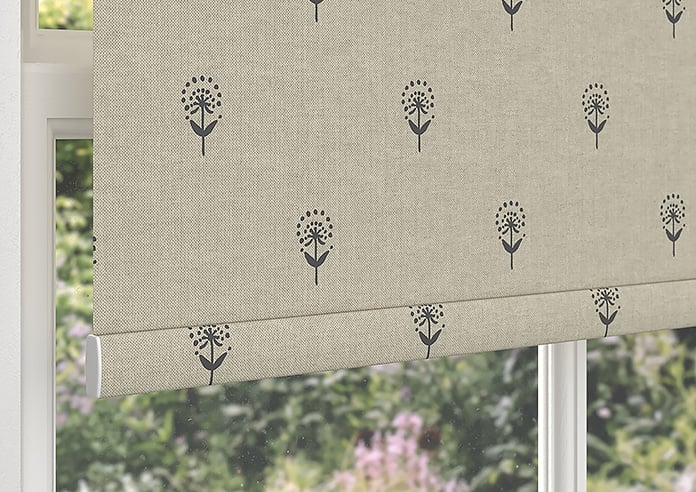 Emily Bond Wild Thyme, Charcoal - Roller Blind - Image 4